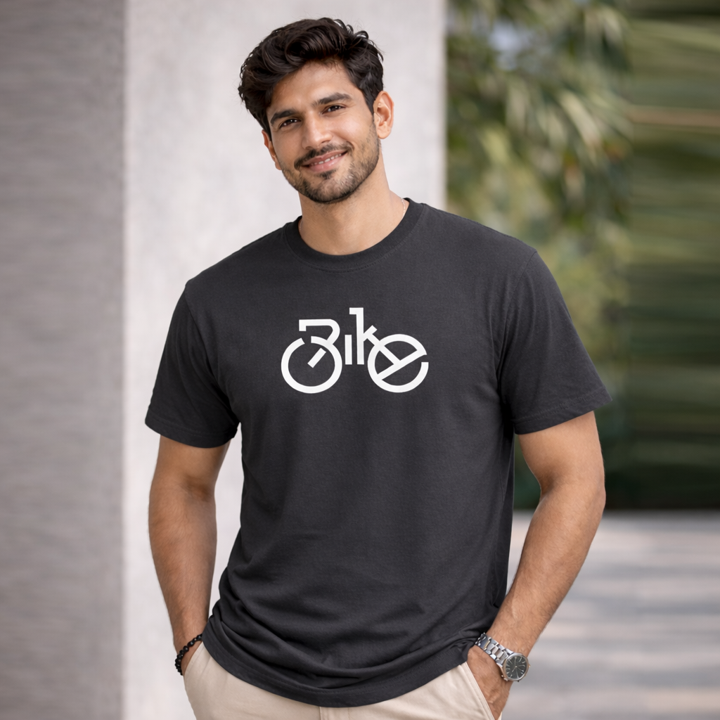Bhokals "Bike" Printed, Round Neck, Cotton, Super Soft T-Shirt