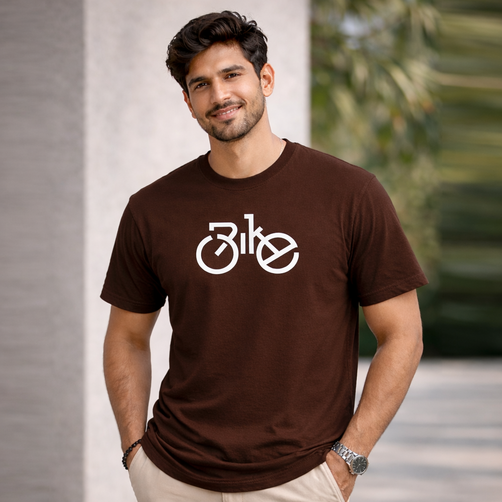 Bhokals "Bike" Printed, Round Neck, Cotton, Super Soft T-Shirt