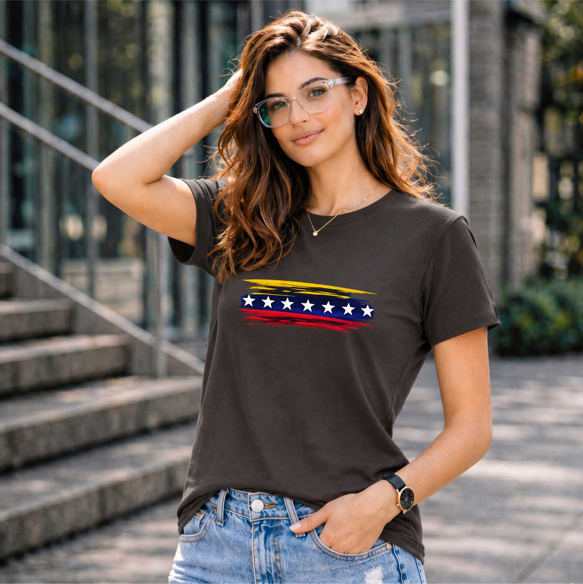BHOKALS "StarWave" Printed Women Cotton T-Shirt | Round Neck | Super Soft | Regular Fit
