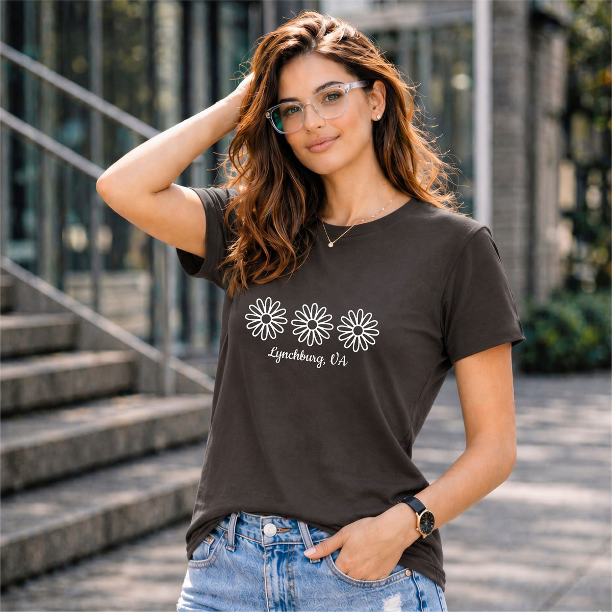BHOKALS "Daisy" Printed Women Cotton T-Shirt | Round Neck | Super Soft | Regular Fit