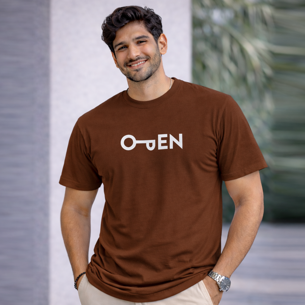 Bhokals "Open" Printed Round Neck, Cotton, Super Soft T-Shirt