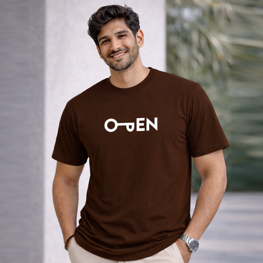 Bhokals "Open" Printed Round Neck, Cotton, Super Soft T-Shirt