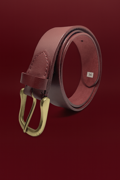 Bhokals Men Solid Red Formal Leather Belt