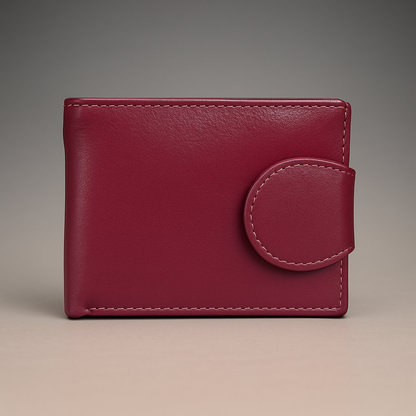 Leather Solid Purple Women Pocket Wallet