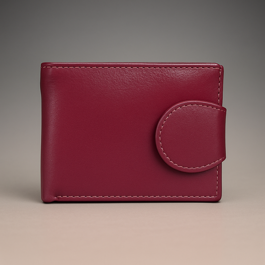 Leather Solid Purple Women Pocket Wallet