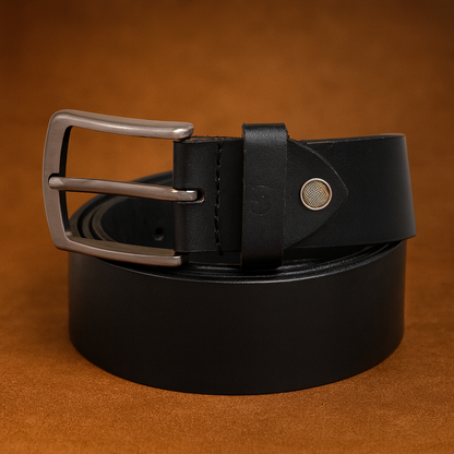 Bhokals Men Black Casual Leather Belt