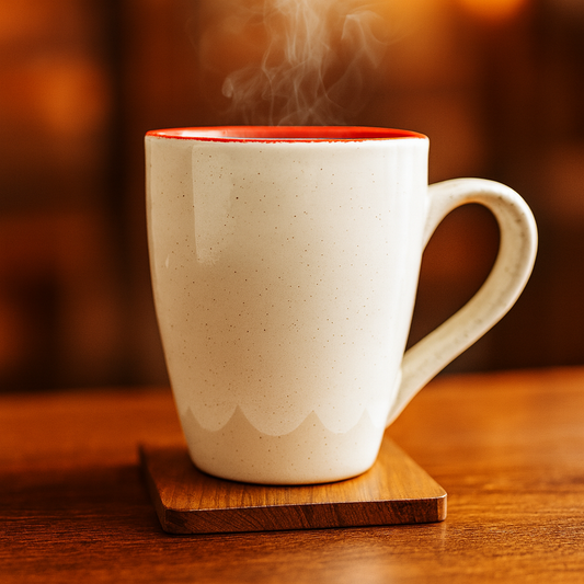 Bhokals Dots Print Tan Brown White Coffee Mug