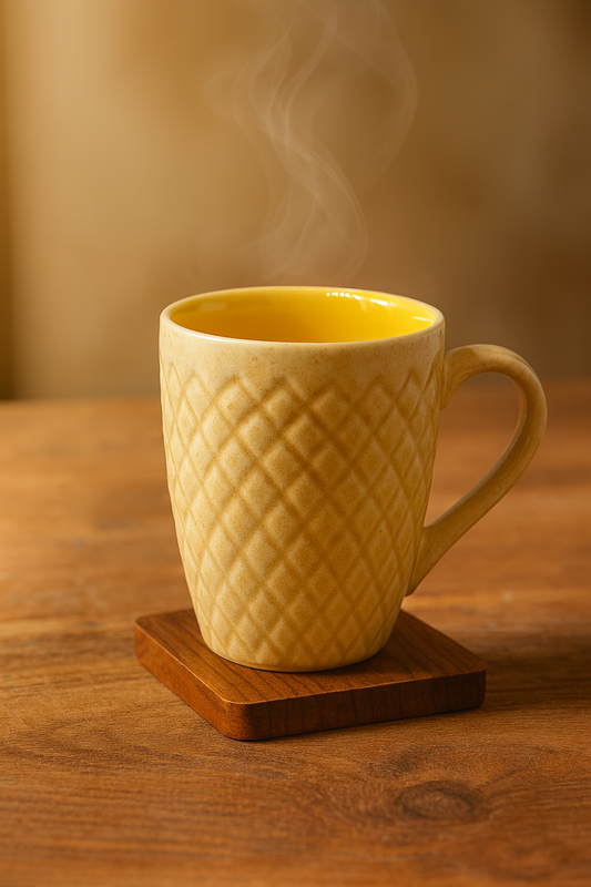 Bhokals Bone China Yellow Cream Coffee Mug