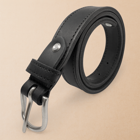 Bhokals Women Black Leather Belt