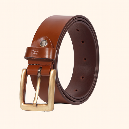 Bhokals Men Solid Brown Casual Leather Belt