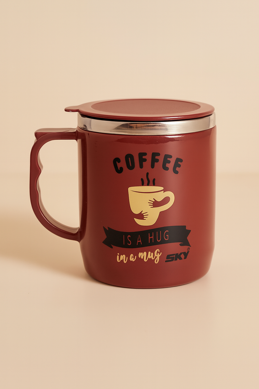 Jolly Steel Big Maroon Coffee Mug