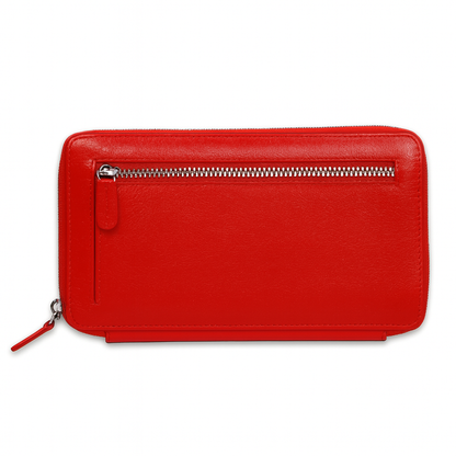 Leather Red Multi Card Unisex Wallet