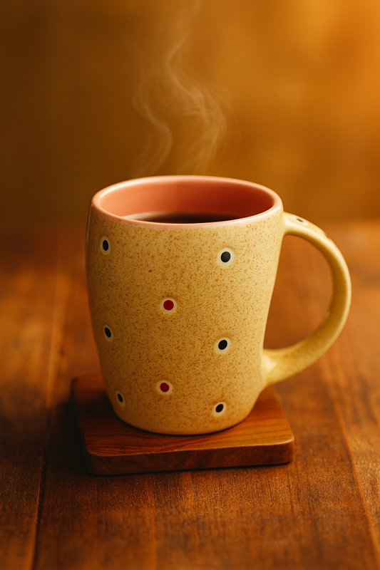 Bhokals Ceramic Pink Dotted Coffee Mug