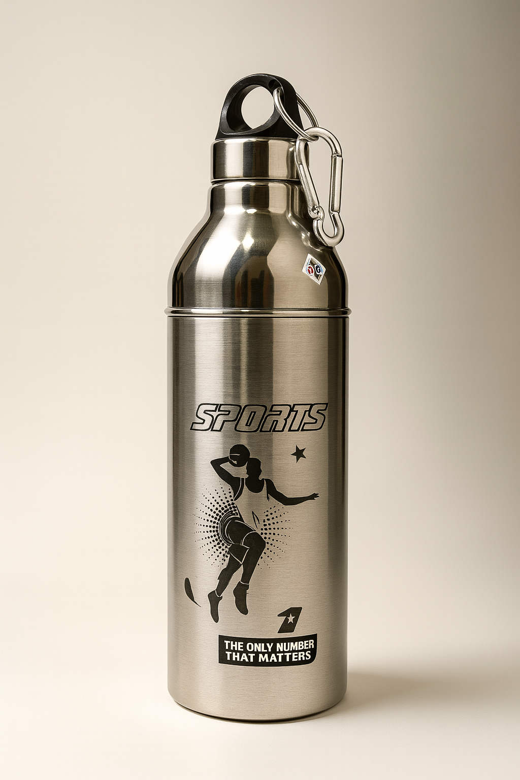 Steel King Printed Silver PU layer Steel Water Bottle