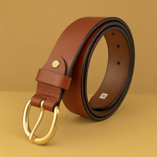 Bhokals Men Brown Formal Leather Belt