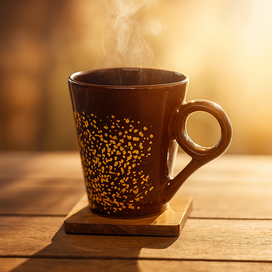 Bhokals Ceramic Brown Yellow Coffee Mug