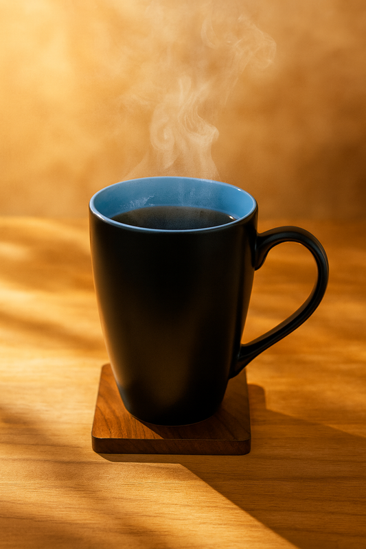 Bhokals Dual Print Sky Blue Solid Black Coffee Mug