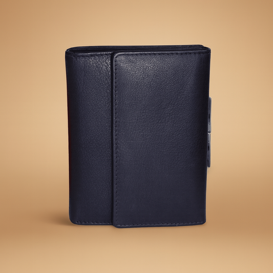 Leather Solid Black Clutch Women Wallet