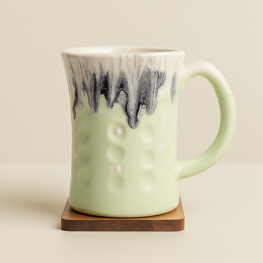 Bhokals Big Dots Light Green Round Coffee Mug