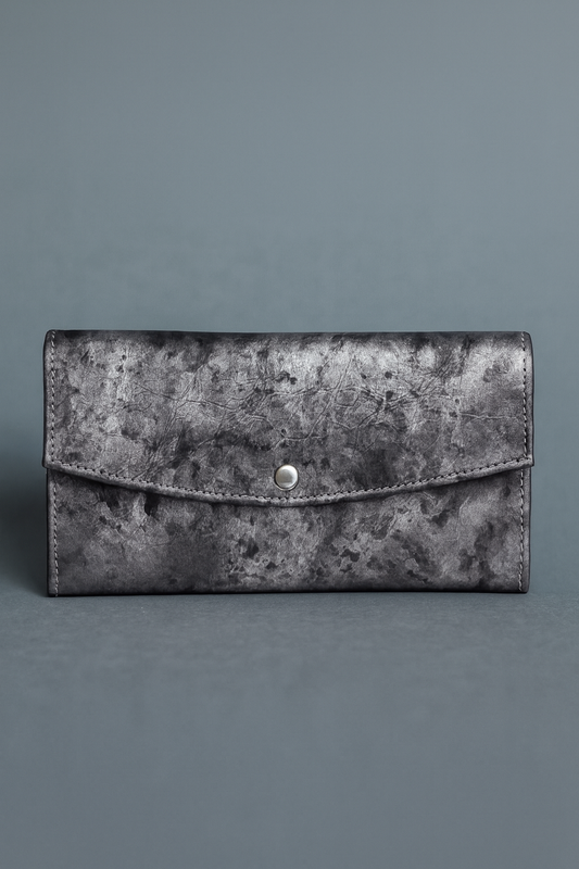 Leather Grey Texture Women Wallet