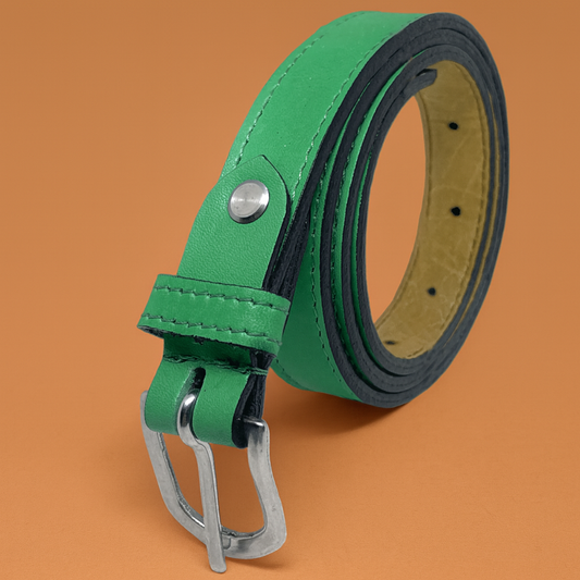 Bhokals Women Light Green Leather Belt