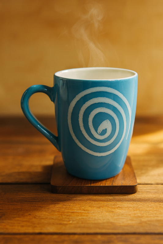Bhokals Circle Printed Sky Blue Coffee Mug