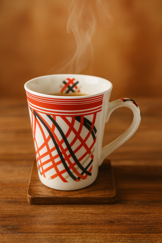 Bhokals Red Black Printed  Designer  White Coffee Mug