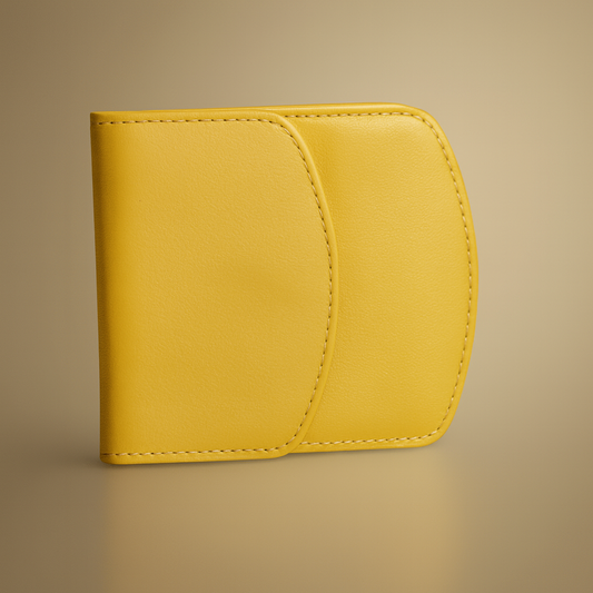 Leather Solid Yellow Women Pocket Wallet