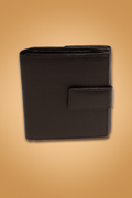 Leather Solid Black Multi Fold Women Wallet