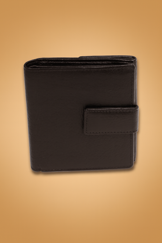 Leather Solid Black Multi Fold Women Wallet