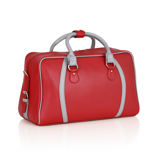 Leather Solid Red Travel Bag