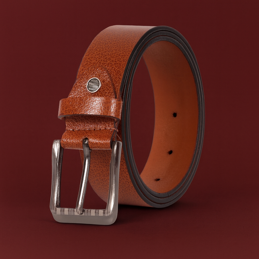 Bhokals Men Tan Texture Leather Belt