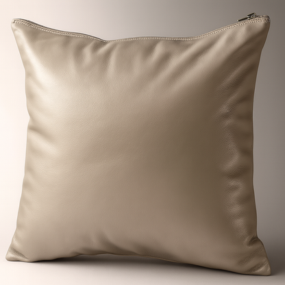 Leather Solid Grey Cushion