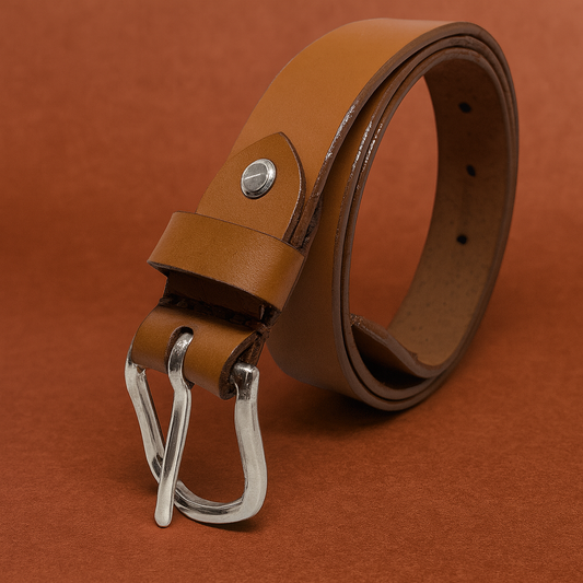 Bhokals Women Solid Tan Leather Belt