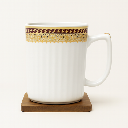 Bhokals Border Texture Round White Coffee Mug