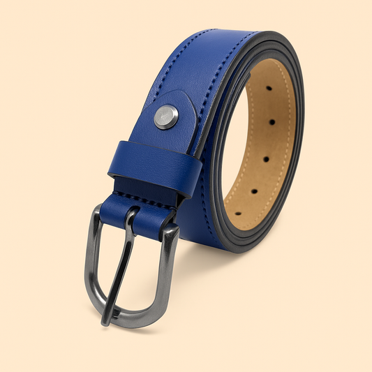 Bhokals Women Solid Blue Leather Belt