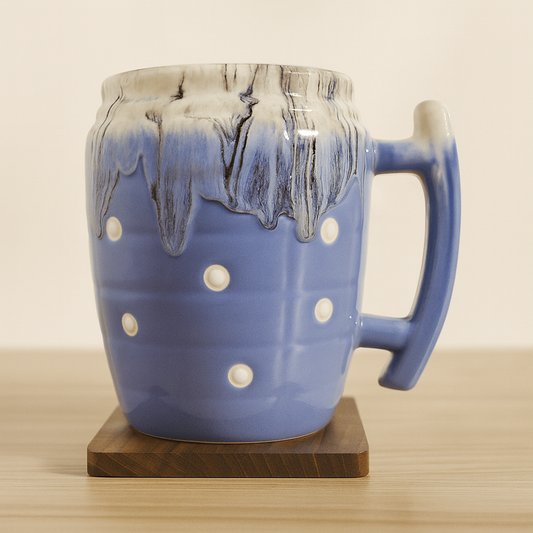 Bhokals Big Dots Sky Blue Round Coffee Mug