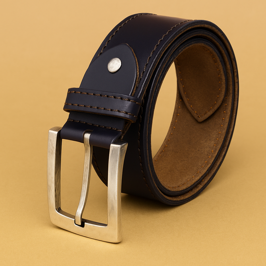 Bhokals Men Black Formal Leather Belt