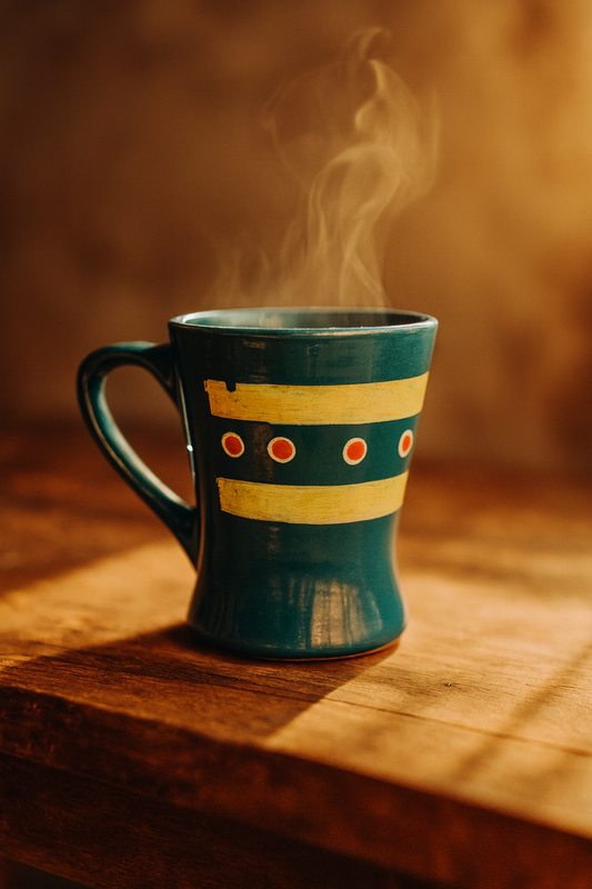 Bhokals Ceramic Green Yellow Coffee Mug