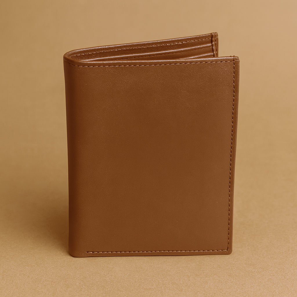 Leather Solid Brown Vertical Men Wallet