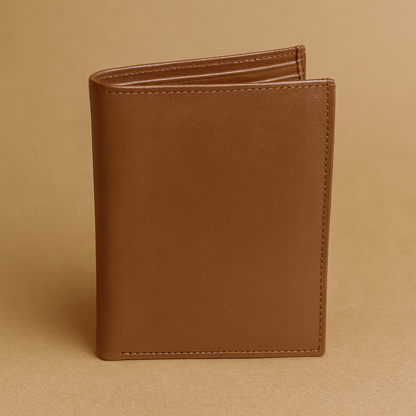 Leather Solid Brown Vertical Men Wallet