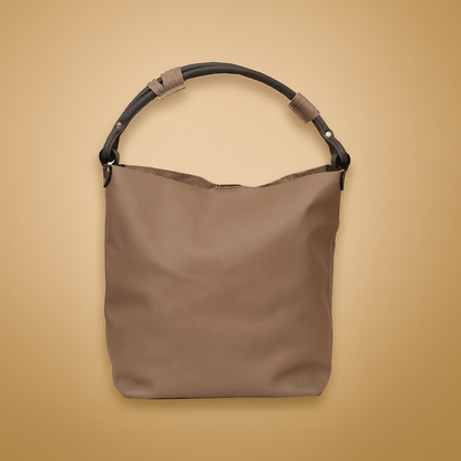 Leather Solid Grey Women Shoulder Bag