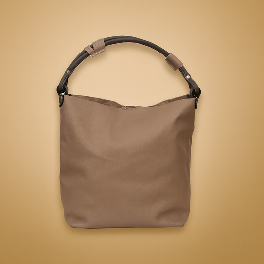 Leather Solid Grey Women Shoulder Bag