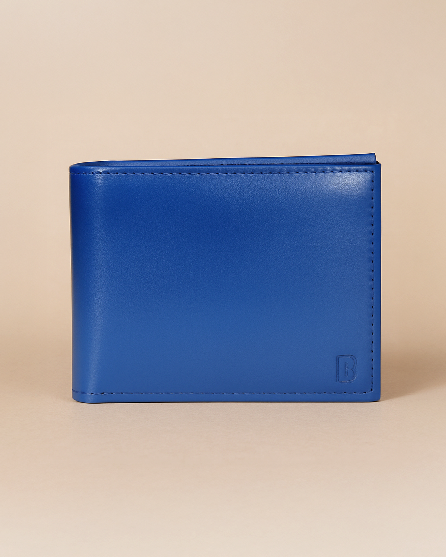 Men's Classic Leather Bifold Wallet, Navy Blue, Multiple Card Slots, Slim Design