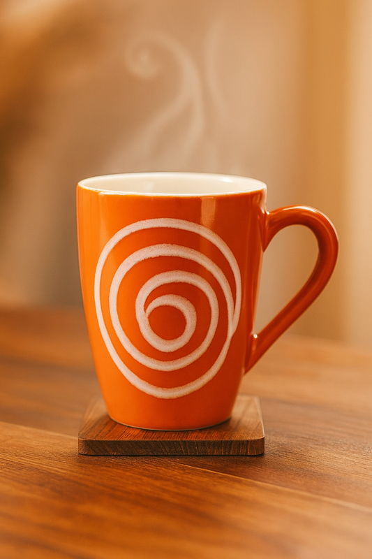 Bhokals Circle Printed Orange Coffee Mug