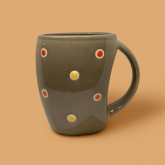 Bhokals Ceramic Grey Dotted Coffee Mug