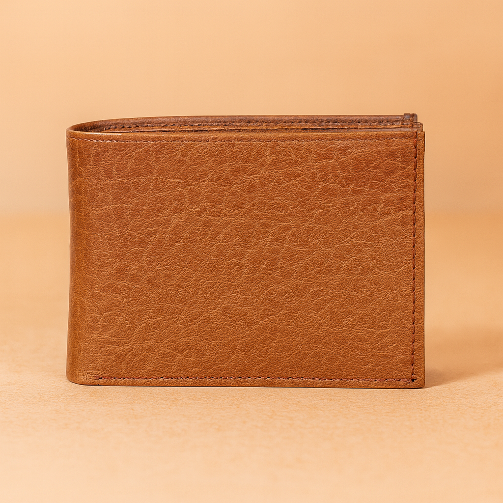 Leather Solid Brown  Men Wallet
