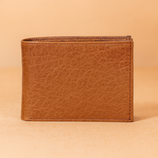 Leather Solid Brown  Men Wallet