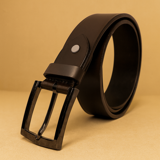 Bhokals Men Solid Brown Formal Leather Belt
