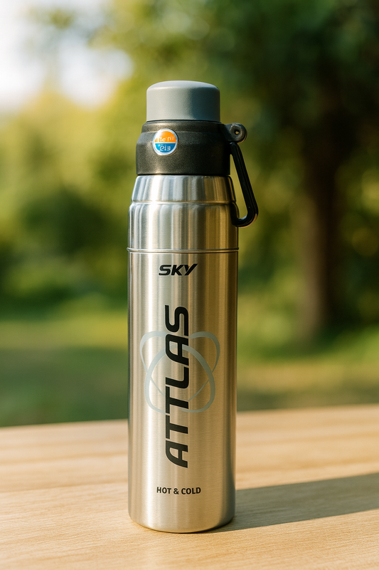 Sky Atlas Printed 1600ml  Silver Pu Layer Steel Water Bottle